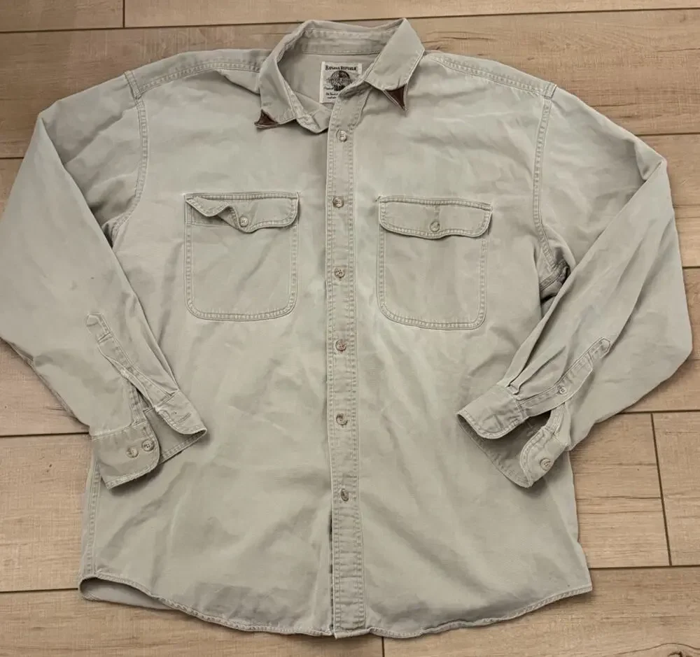 Vintage Banana Republic Shirt Mens XL Safari Travel Pockets Button Down 90s